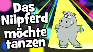 ♪ ♪ Kinderlied Tiere - Das Nilpferd möchte tanzen - Hurra Kinderlieder | Bewegungslied zum Mitmachen