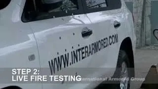 VR7 armored car testing - certified Landcruiser Convoy from International Armored Group