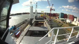 Timelapse shipboard operations port of Rotterdam and Cherbourg.