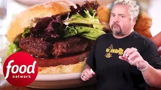 Guy Fieri Devours A BLT With A Burger Made Entirely Of Bacon | Diners, Drive-Ins & Dives