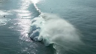 Perfect huge swell in San Diego - Blacks and Sunset Cliffs beach Surfing