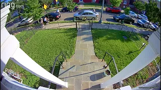 RAW VIDEO Wild shootout in Northeast DC captured on home surveillance video.
