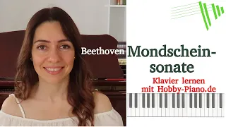 Lerne die Mondschein Sonate (Beethoven) am Klavier mit Hobby-piano 👍