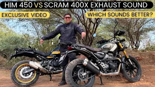 Exhaust Note Comparison of Royal Enfield Himalayan 450 vs Triumph Scrambler 400x || Sound Test