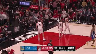 Draymond Green clutch 3 pointer vs portland