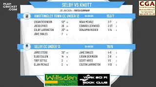 Selby CC Under 13 v Knottingley Town CC Under 13