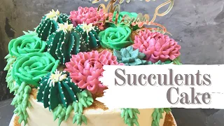 Buttercream Succulents Cake