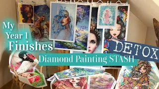 All my Diamond Painting finishes - after one year of Diamond Painting Stash Detox