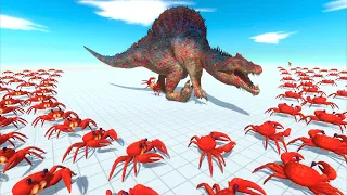 Dinosaurs VS Red Crabs - Who Can Hunt More Crabs?