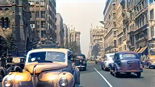 USA 1945 | Time Travel to New York | AI restored old footage