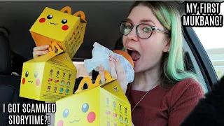 Eating Happy Meals to Complete The Pokémon Card Set!!! | MCDONALD'S MUKBANG