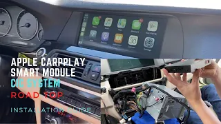 (*WATCH P.2 for updated wiring*) 2012 BMW F10 CIC Smart Apple CarPlay Module Installation Road Top