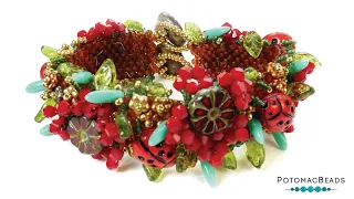 Poppy Fields Bracelet - DIY Jewelry Making Tutorial by PotomacBeads