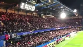 Manchester United Fans at Stamford Bridge sings 'Ole's at the wheel'