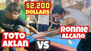 Money Game P110,000 Pesos or $2,200 Dollars | 2 Time World Pool Champion Ronnie Alcano Vs Toto Aklan