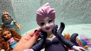 Live Action Ariel Triton Ursula Eric Petite Dolls Disney The Little Mermaid Movie Unboxing Review
