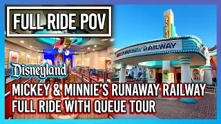 Mickey & Minnie’s Runaway Railway FULL RIDE POV & Queue - Disneyland Park