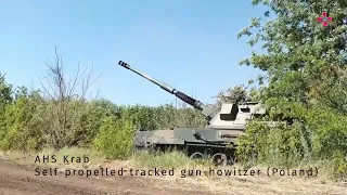 Polish AHS KRAB 155mm Self propelled tracked gun howitzer in Ukraine polski czołg