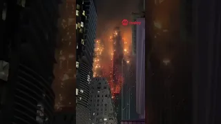 Hong Kong skyscraper under construction goes up in flames