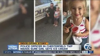 Chesterfield Township police officer pulls over ice cream truck to cheer up girl