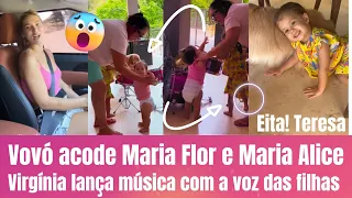 Maria Flor EM PÉ tocando bateria quase cai 😱 Maria Alice com ciúmes 😱 Virgínia Fonseca lança música