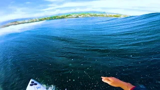 SURFING POV - EPIC POWERFUL LONG WAVE