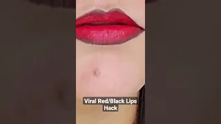 Viral Tiktok Red Black Lipstick Hack #shorts #viral #hack #lipstickhacks #redlipstick