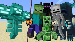 WITHERZILLA vs ALL TITAN mobs in MINECRAFT