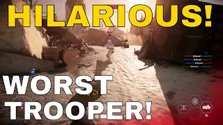 Star Wars Battlefront 2 - Worst Stormtrooper Ever! Hilarious!