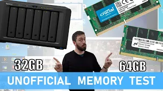 64GB & 32GB Synology DS1621+ NAS Memory Upgrade Test - Crucial and Kingston Unofficial Memory