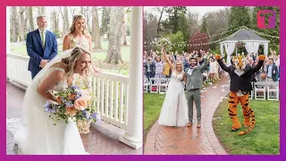 Bride Whose Dad Was Clemson Tiger When He Met Her Mom Gets Surprised By The Mascot On Wedding Day
