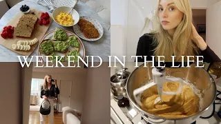 weekend vlog 🫶🏼 grwm for a night out, hosting my friends at the new place, baking & more!