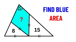 Find the blue shaded area | Math Olympiad Geometry Problem | Important Geometry and Algebra Skills