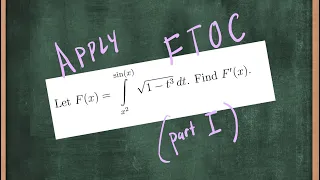 Using Fundamental Theorem Of Calculus (Part 1) to find Derivative  | Sample final 1 Problem