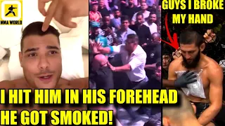 Paulo Costa's first reaction to brawling with fans at UFC 294,Khamzat broke his hand?,Islam vs Volk