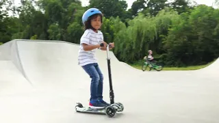 Noah Riding Big 3 Wheel Scooter in Swift Green | BOLDCUBE Scooters