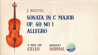 🎹 J. Breval - Sonata in C major Op. 40 No 1, Allegro [Piano Accompaniment] [Playback for Cello]🎹