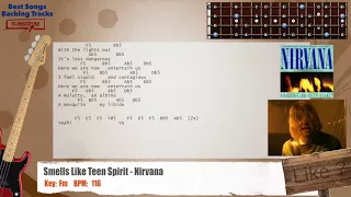 🎻 Smells Like Teen Spirit - Nirvana Bass Backing Track with chords and lyrics