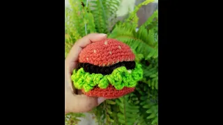 🍔🤤🍔llavero de hamburguesa a crochet 🍔🤤🍔