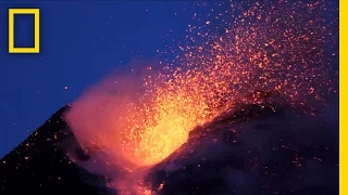 Amazing Volcano Footage: See Smoke and Lava Erupt From Mount Etna | National Geographic