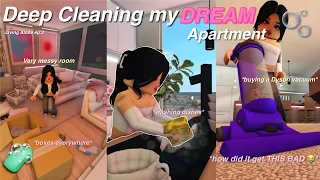 cleaning my DREAM apartment! 🧼 | Living alone ep.3 | Bloxburg Roblox Family Roleplay | w/voices