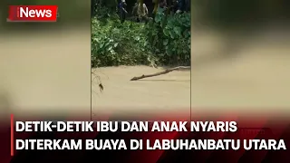 Detik-Detik Ibu dan Anak Nyaris Diterkam Buaya di Labuhanbatu Utara