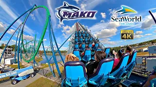 Mako Roller Coaster On Ride Back Seat 4K POV SeaWorld Orlando 2023 10 30