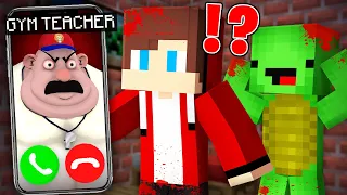 Why Scary GYM TEACHER Called JJ and Mikey at Night in Minecraft? - Maizen