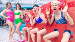 FUNNY SWIMSUIT COMPETITION PRANK BATTLE NERF Hot Girl Nerf Guns EXCITING JACKPOT RICH PRANK VTL Nerf