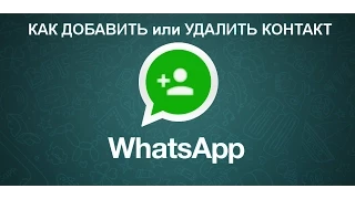 Как добавить или удалить контакты в WhatsApp