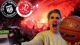 PYRO in der HALLE 🤯🔥 | OVERTIME-KRIMI HAMBURG TOWERS - HAPOEL TEL AVIV Stadionvlog🚀