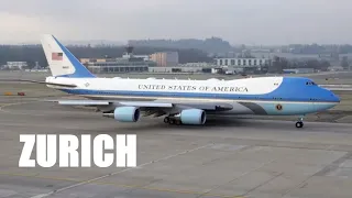 ZURICH (ZRH) Airport Plane Spotting WEF 2020 - Air force One