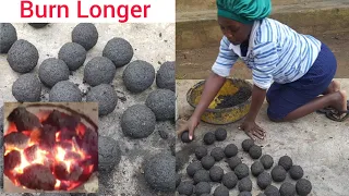 HOW TO MAKE CHARCOAL BRIQUETTES #METHOD 4#HOW HOW TO MAKE CHARCOAL BRIQUETTES USING CASSAVA PORRIDGE