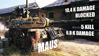 Maus Double Side Defense Steel 5 Kills 10,4 K Damage Blocked 6,8 K Damage World of Tanks